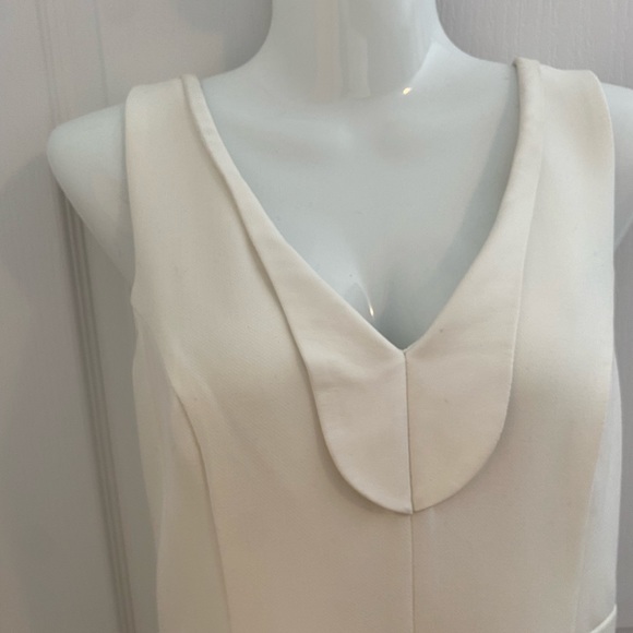 White Vera Moda stunning dress with faux leather trim. Excellent quality!! - Picture 3 of 15